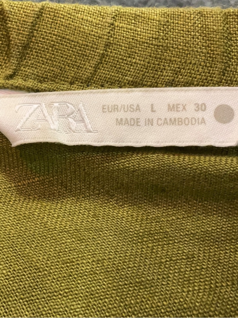 Zara Olive Wide-Leg Linen Pants - Picture 3 of 3